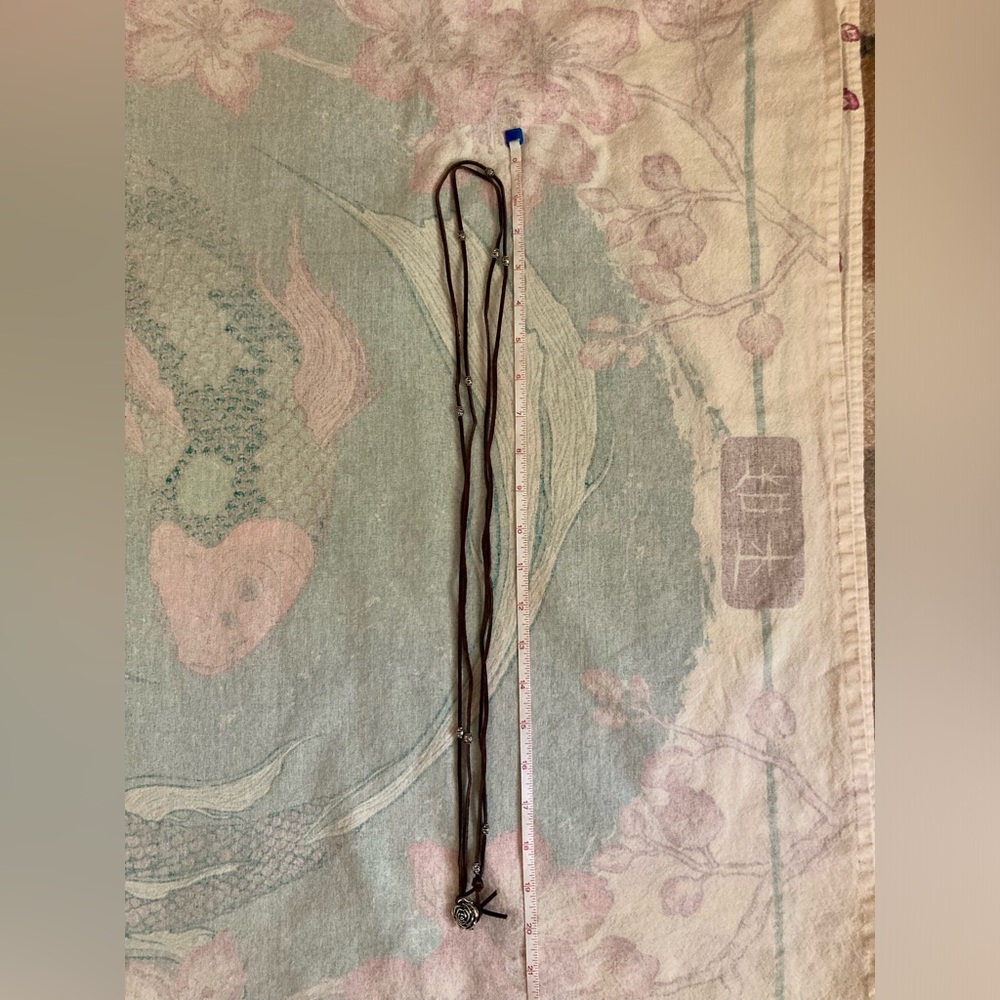 Brown Suede Rose Pendant Wrap Necklace/ Bracelet - Picture 10 of 10